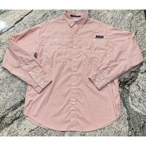 Columbia PFG Red and White Fishing Shirt
